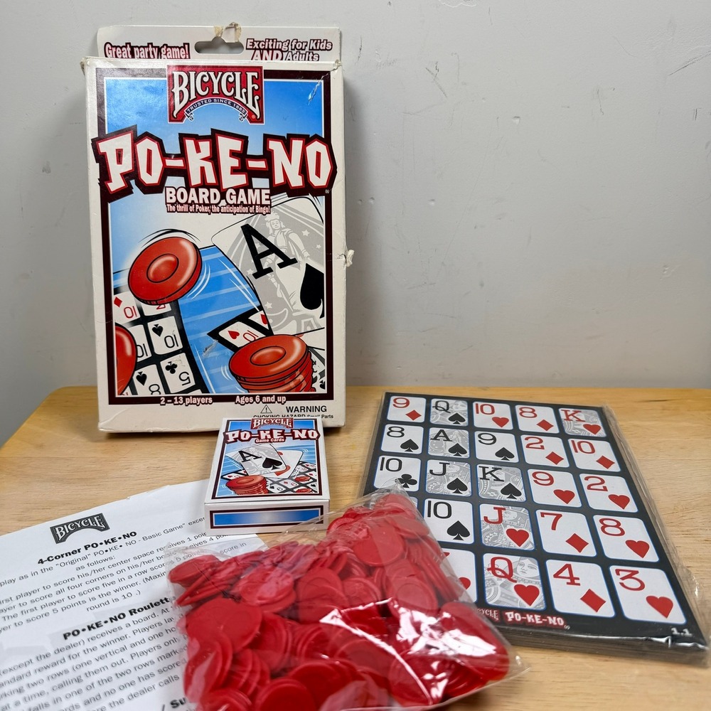 Bicycle PO-KE-NO Board Game Pokeno Po Ke No NEW Open Box Sealed Contents Party